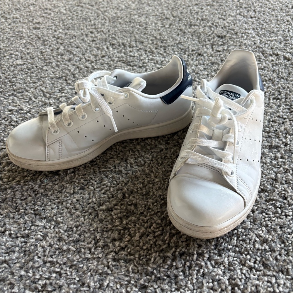 Adidas White and Dark Blue Sneakers